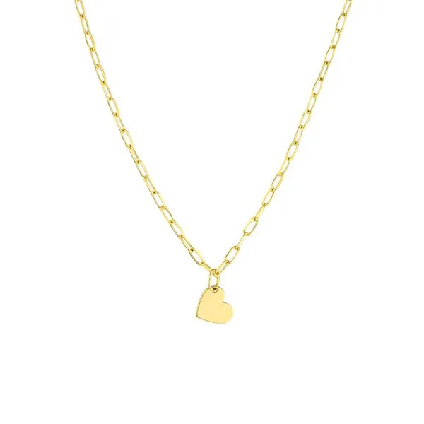 Dangle Heart Paper Clip Necklace Miner's Den Jewelers Royal Oak, MI