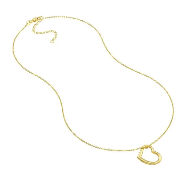 Open Heart Pendant Adjustable Necklace