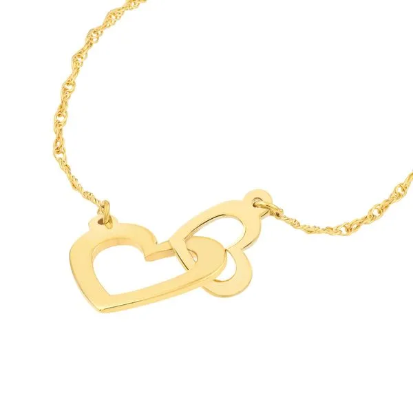 SoYou Mini Interlocked Hearts Adjustable Necklace Image 3 Miner's Den Jewelers Royal Oak, MI