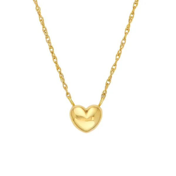 Small Puffy Heart Necklace Image 2 Miner's Den Jewelers Royal Oak, MI