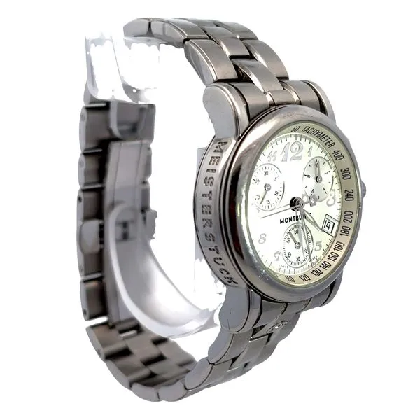 Montblanc Silver Stainless Steel Chronograph Watch Image 2 Miner's Den Jewelers Royal Oak, MI