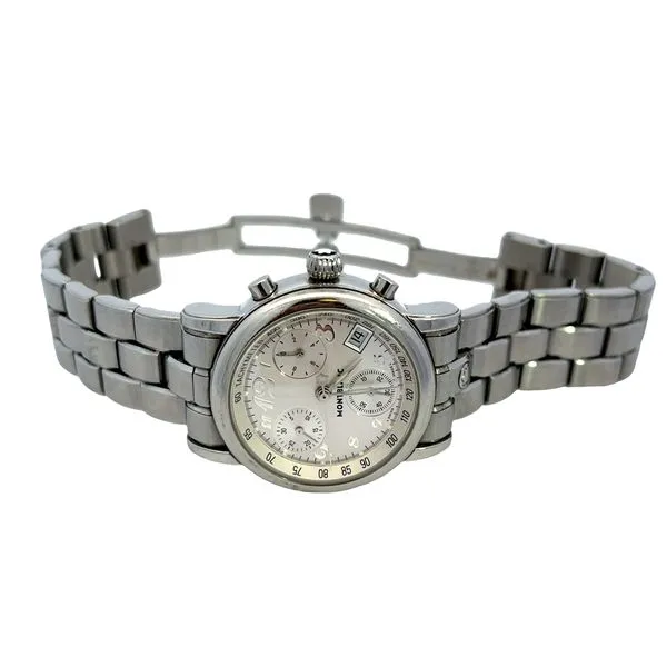 Montblanc Silver Stainless Steel Chronograph Watch Image 3 Miner's Den Jewelers Royal Oak, MI