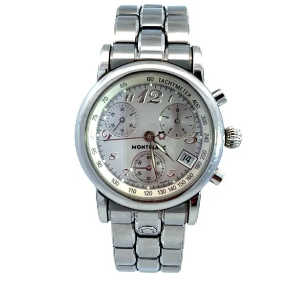 Montblanc Silver Stainless Steel Chronograph Watch Miner's Den Jewelers Royal Oak, MI