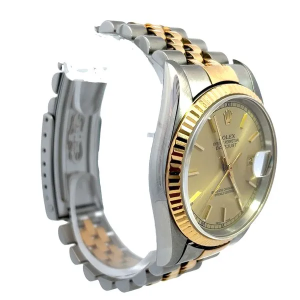 Two Tone Rolex Datejust With Champagne Roman Dial Fluted Bezel Stainless Steel And 18K Yellow Automatic Watch Image 2 Miner's Den Jewelers Royal Oak, MI