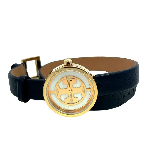 Tory Birch Blue Leather Quartz Watch Image 2 Miner's Den Jewelers Royal Oak, MI