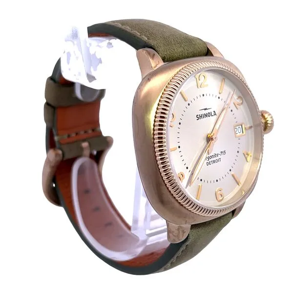 Shinola Green Leather Band Argonite 715 Quartz Watch Image 2 Miner's Den Jewelers Royal Oak, MI