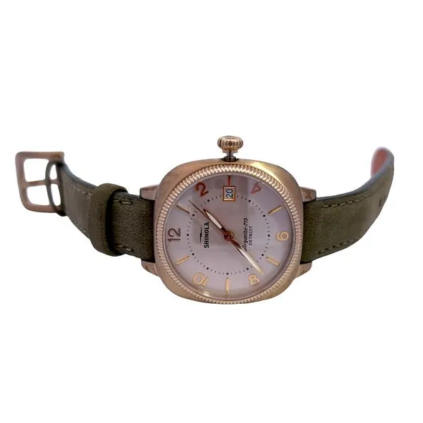 Shinola Green Leather Band Argonite 715 Quartz Watch Image 3 Miner's Den Jewelers Royal Oak, MI
