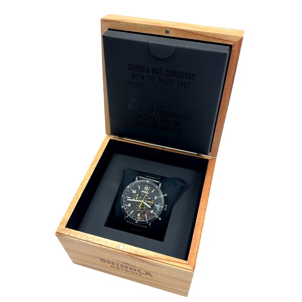 Shinola Canfield Sport Chrono Black Stainless Steel Quartz Watch Image 3 Miner's Den Jewelers Royal Oak, MI