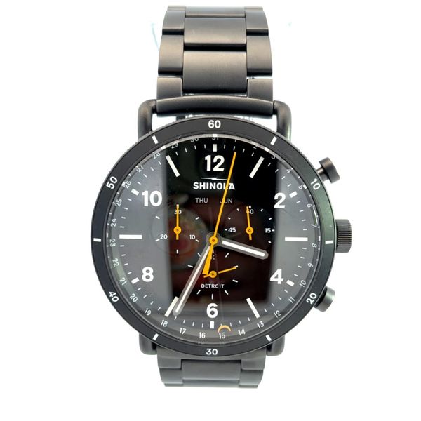 Shinola Canfield Sport Chrono Black Stainless Steel Quartz Watch Miner's Den Jewelers Royal Oak, MI