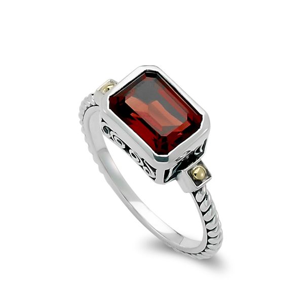 Emerald Cut Garnet Ring Miner's Den Jewelers Royal Oak, MI
