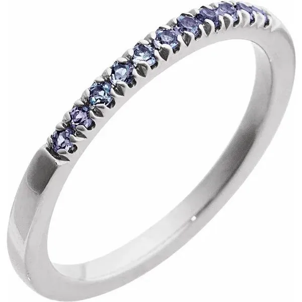 Natural Alexandrite Sterling Silver Stacking Ring
