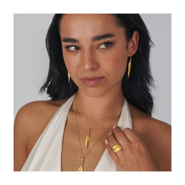 Leaf Motif Pendant with 18k Gold Vermeil Image 2 Miner's Den Jewelers Royal Oak, MI