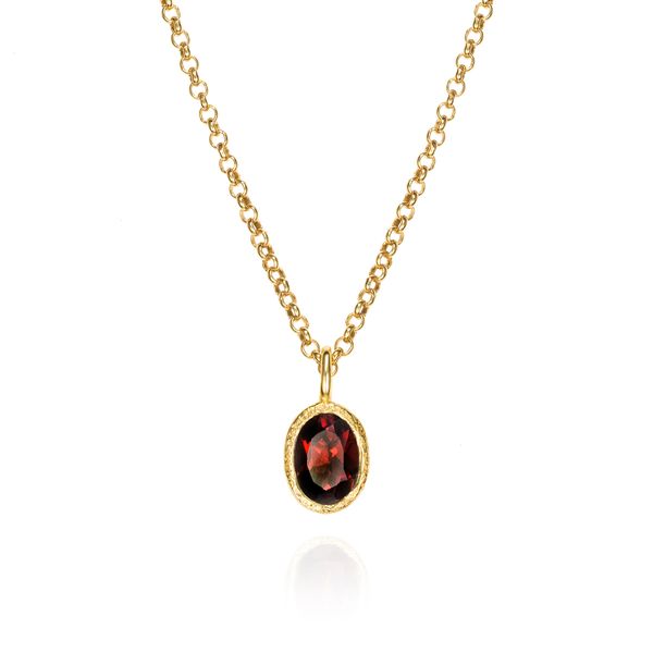 Garnet Pendant in 18k Gold Vermeil Miner's Den Jewelers Royal Oak, MI