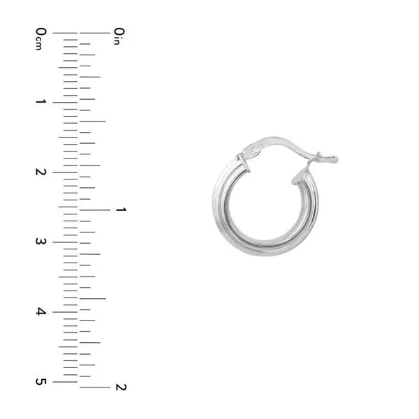 Sterling Silver Ribbed Baby Hoop Earrings Image 3 Miner's Den Jewelers Royal Oak, MI