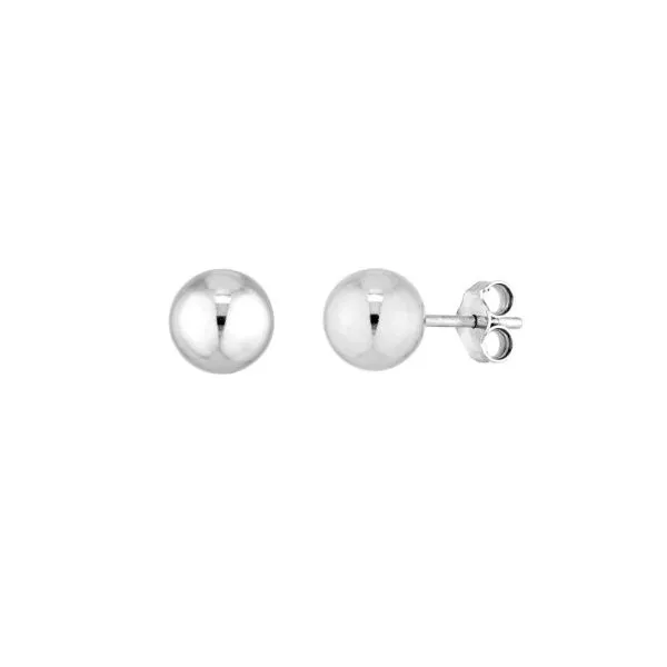 Sterling Silver 7mm Polished Ball Stud Earrings Miner's Den Jewelers Royal Oak, MI
