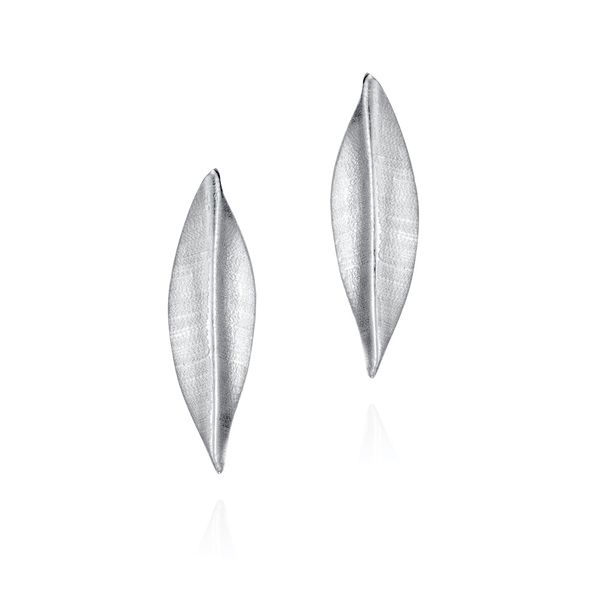 Leaf Stud Earrings in Sterling Silver Miner's Den Jewelers Royal Oak, MI