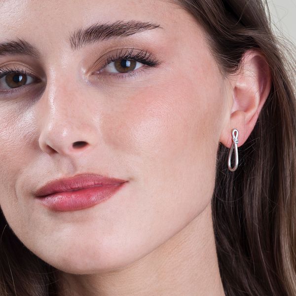 Mini oval earrings in sterling silver 925 Image 2 Miner's Den Jewelers Royal Oak, MI