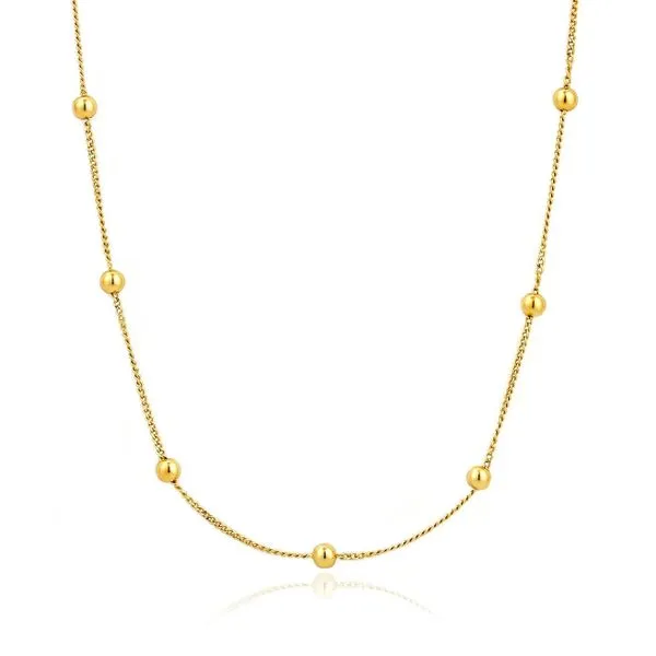 Gold Modern Beaded Necklace Miner's Den Jewelers Royal Oak, MI