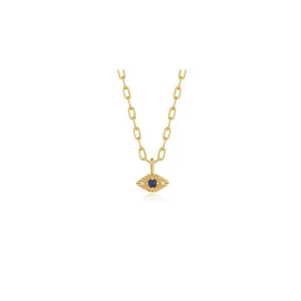 Gold Lapis Evil Eye Necklace Miner's Den Jewelers Royal Oak, MI