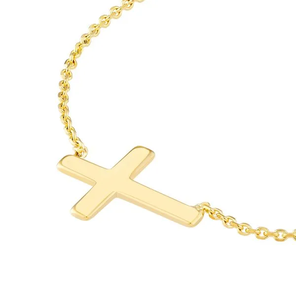 Sideways Mini Cross Adjustable Necklace Image 2 Miner's Den Jewelers Royal Oak, MI