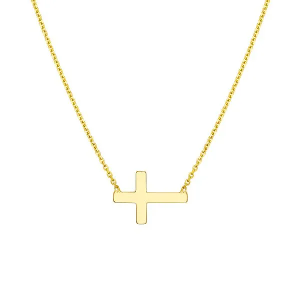 Sideways Mini Cross Adjustable Necklace Miner's Den Jewelers Royal Oak, MI
