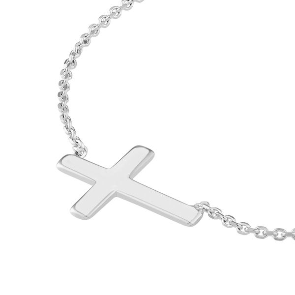 Sideways Mini Cross Adjustable Necklace Image 2 Miner's Den Jewelers Royal Oak, MI