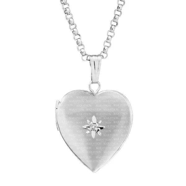Sterling Silver & Diamond Heart Locket Image 2 Miner's Den Jewelers Royal Oak, MI