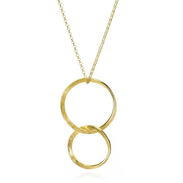 Hoop Necklace in Sterling Silver with 18k Gold Vermeil Image 3 Miner's Den Jewelers Royal Oak, MI
