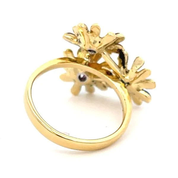 18 Karat Yellow Gold Enameled Ladies Estate Ring Image 2 Miner's Den Jewelers Royal Oak, MI