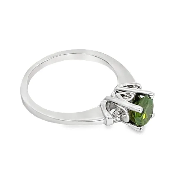 3-Stone Ring with Green Diamond Image 2 Miner's Den Jewelers Royal Oak, MI