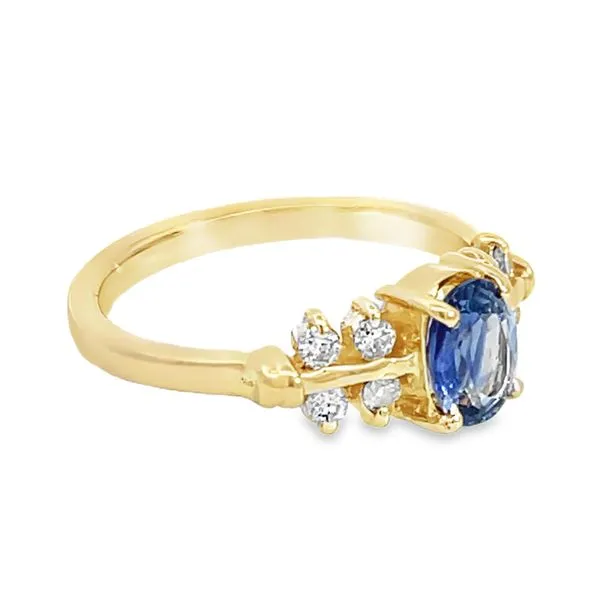 Contemporary Sapphire and Diamond Ring Image 2 Miner's Den Jewelers Royal Oak, MI