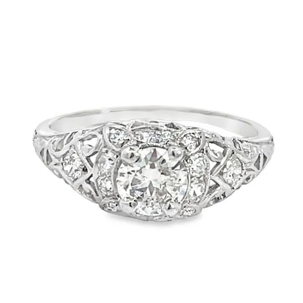 Antique Style Platinum and Diamond Ring Miner's Den Jewelers Royal Oak, MI