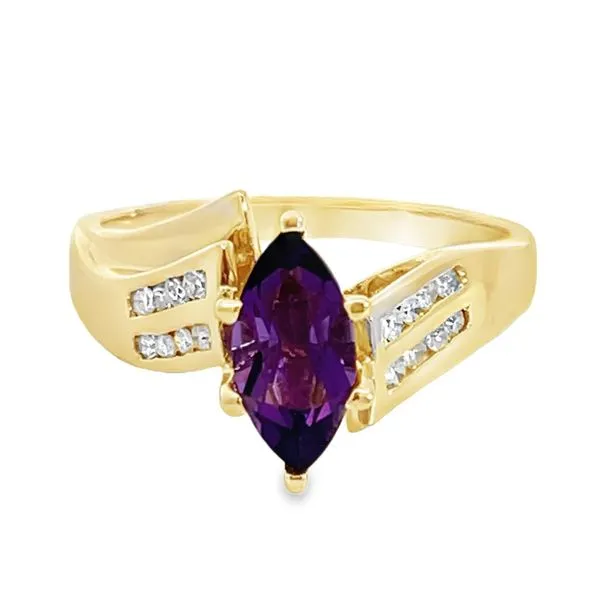 Marquise Amethyst and Diamond Ring