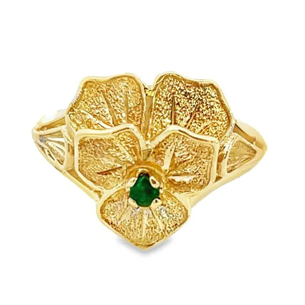Textured Flower Ring Image 2 Miner's Den Jewelers Royal Oak, MI