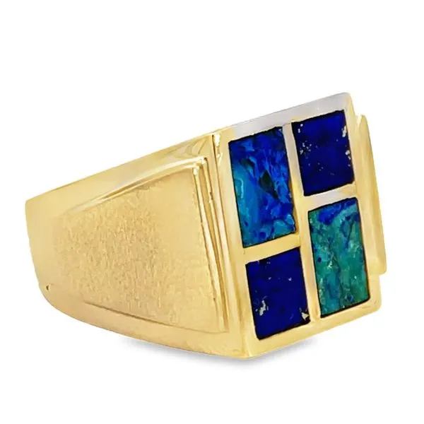 Lapis and Azurite Gents Ring Image 2 Miner's Den Jewelers Royal Oak, MI