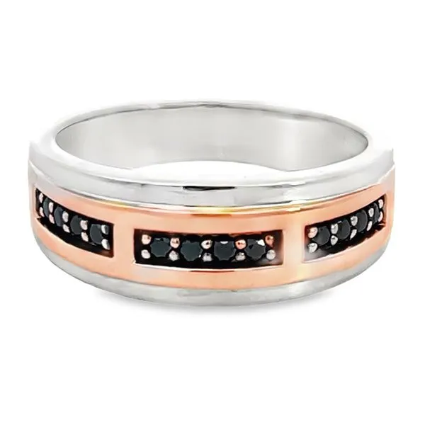 Two-Tone Black Diamond Gents Ring Miner's Den Jewelers Royal Oak, MI
