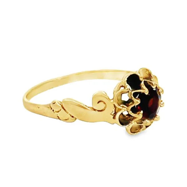 Antique Style Garnet Ring Image 2 Miner's Den Jewelers Royal Oak, MI