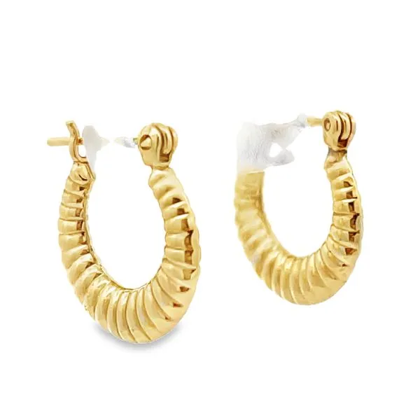 Small Textured Estate Hoop Earrings Miner's Den Jewelers Royal Oak, MI