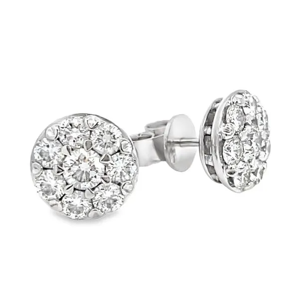 18 Karat Diamond Cluster Earrings