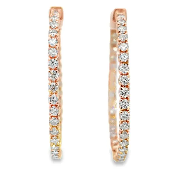 Rose Gold Inside Out Hoops Image 2 Miner's Den Jewelers Royal Oak, MI