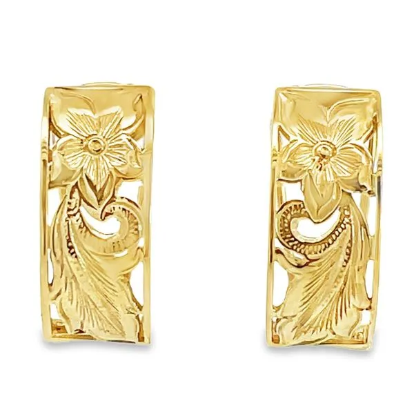 Floral Omega Post Earrings Miner's Den Jewelers Royal Oak, MI