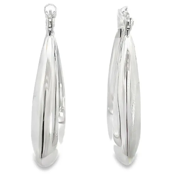 Squared Hoop Earrings Image 2 Miner's Den Jewelers Royal Oak, MI