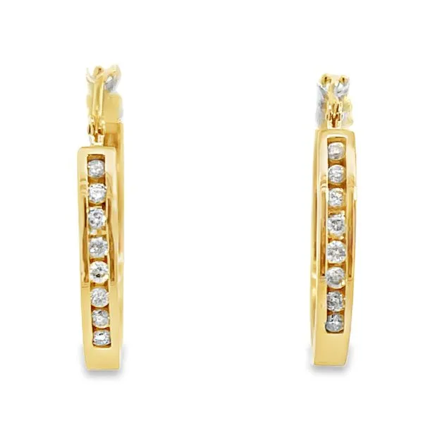 Diamond Hoop Earrings Image 2 Miner's Den Jewelers Royal Oak, MI