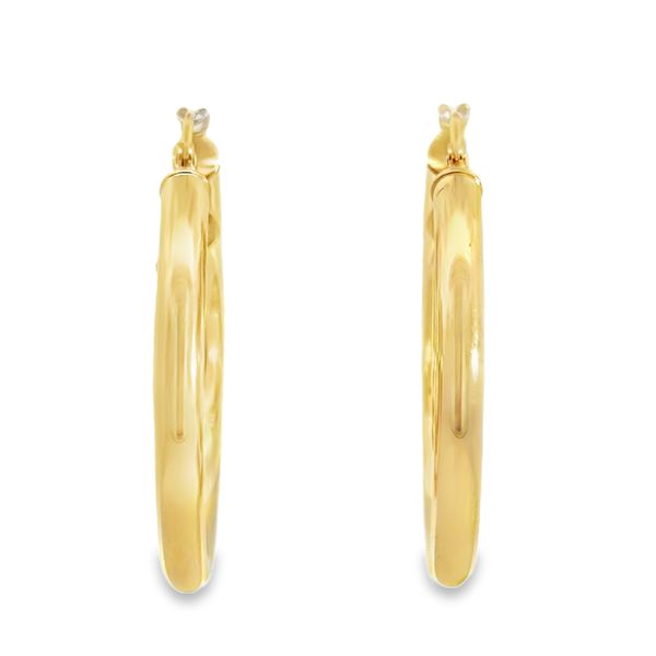 Gold Double Hoop Estate Earrings Image 2 Miner's Den Jewelers Royal Oak, MI