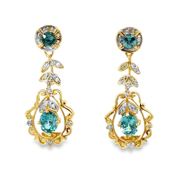 Blue Topaz & Diamond Earrings Miner's Den Jewelers Royal Oak, MI