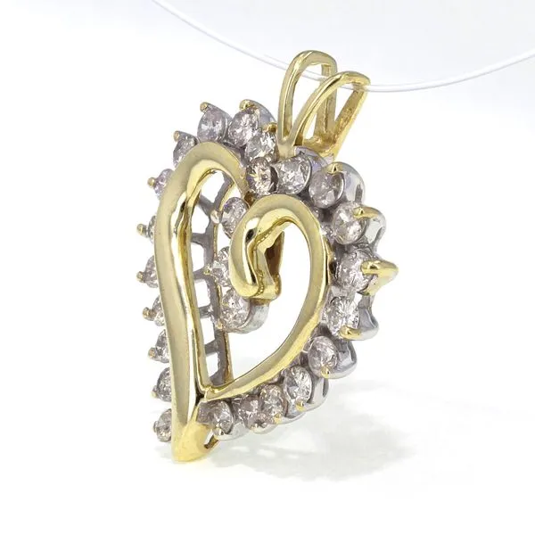 10K Estate Gold & Diamond Heart Pendant Image 2 Miner's Den Jewelers Royal Oak, MI