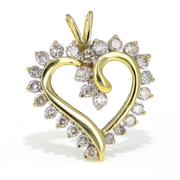 10K Estate Gold & Diamond Heart Pendant similar item image