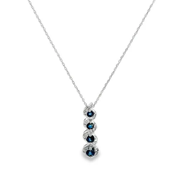 Drop Pendant with Sapphires and Diamonds