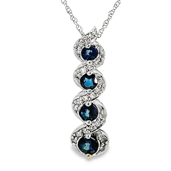 Drop Pendant with Sapphires and Diamonds