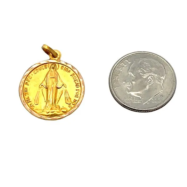 Miraculous Medal 14 Karat Gold Image 2 Miner's Den Jewelers Royal Oak, MI